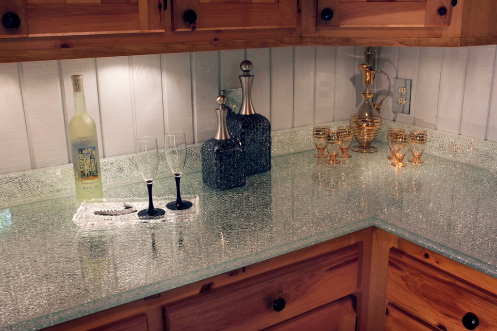 iced glass counter tops